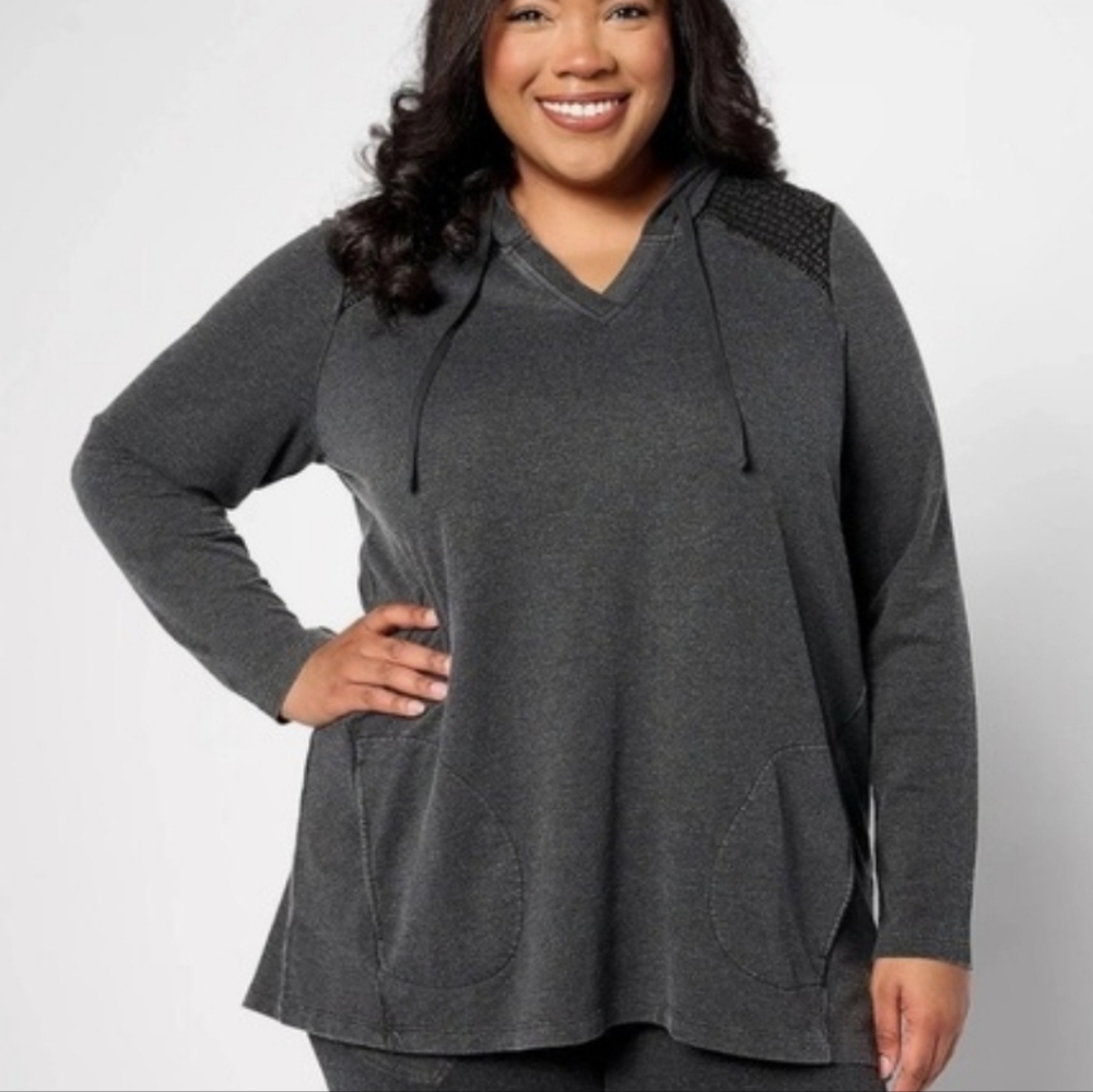 LOGO by Lori Goldstein Charcoal Hoodie